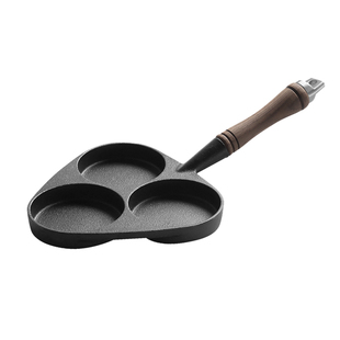 典匠铸铁煎蛋锅专用鸡蛋汉堡锅蛋饺家用早餐煎锅平底锅三孔多用锅