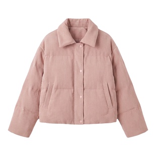 柒量一裁小个子短款外套今年冬季好看保暖女士灯芯绒外套4517