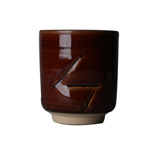 山桜侘寂美学茶器/日本製 大樋烧乐烧茶杯千利休茶器主人杯粗陶杯