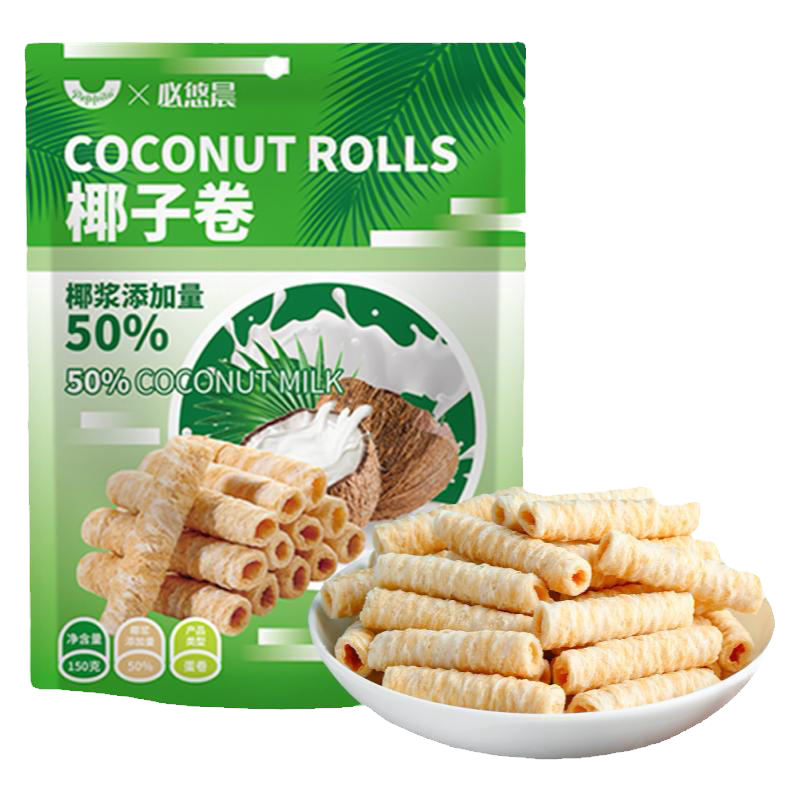 休闲小零食椰子脆卷蛋卷150g