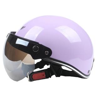 台湾EVO紫色电动摩托车头盔安全帽男女3c认证防晒紫外线四夏季