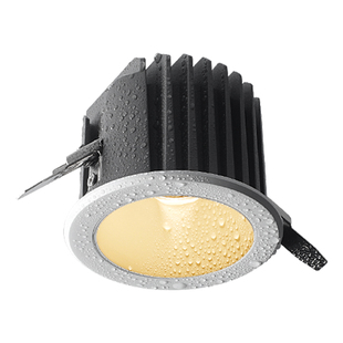 梦泽防水射灯暗装卫生间浴室厨房淋浴间湿区铝扣板透镜黑杯防眩雾