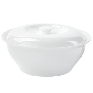 纯白骨瓷家用汤碗汤盆陶瓷餐具炖盅炖罐汤煲双耳汤锅大号带盖品锅