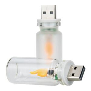 LED仿真火焰氛围灯车载桌面USB火苗蜡烛适配多设备创意小夜灯装饰