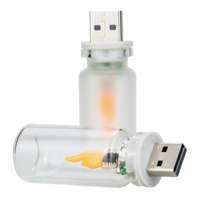 LED仿真火焰氛围灯车载桌面USB火苗蜡烛适配多设备创意小夜灯装饰