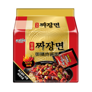 韩国进口八道paldo极地辣味炸酱面干拌面韩式御膳方便面拉面泡面