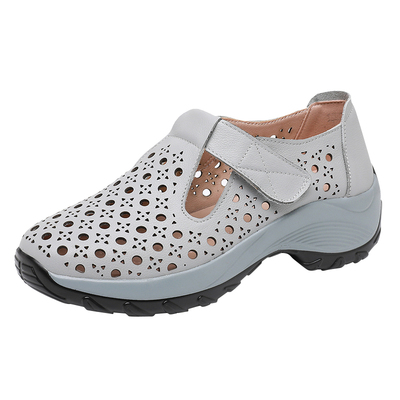 真皮镂空透气舒适软底罗马凉鞋