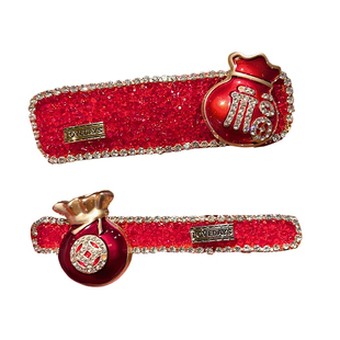 2026马年红色水钻发夹本命年福袋发圈头绳新年刘海夹皮筋女扎头饰