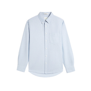 【G49衬衫】GANT/甘特26秋冬男装全棉牛津纺纯色翻领通勤长袖衬衣