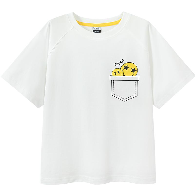 【emoji™联名商场同款】森马儿童T恤2026新款男中童夏季印花上衣