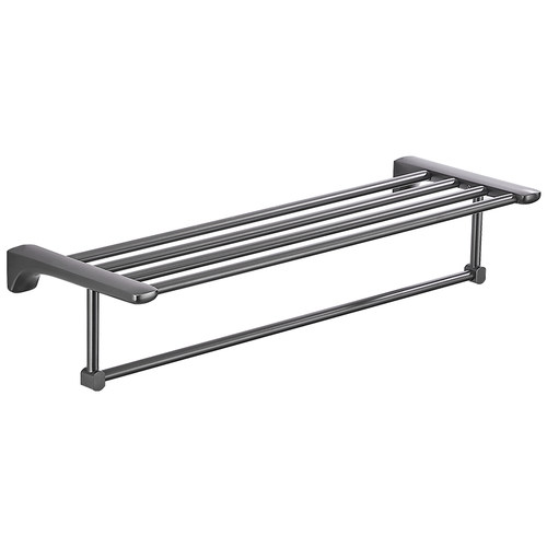 拉丝枪灰毛巾架免打孔浴室不锈钢壁挂浴巾置物架卫生间洗手间套装