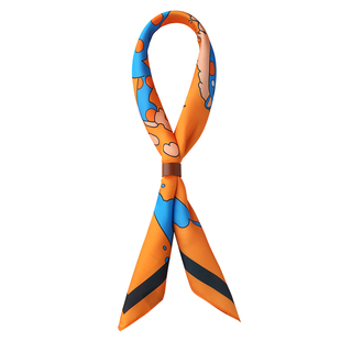 橙色马年复古领巾男士丝巾衬衫小围巾Cityboy柔软小方巾新年礼物