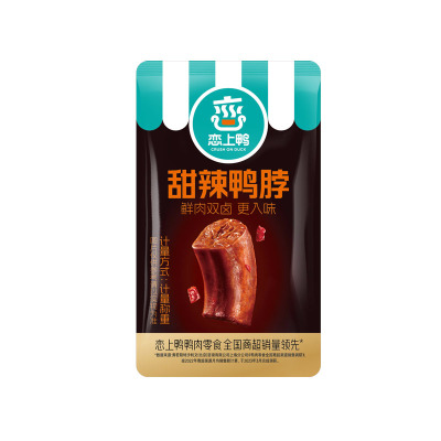 恋上甜辣鸭脖卤香卤味零食500克