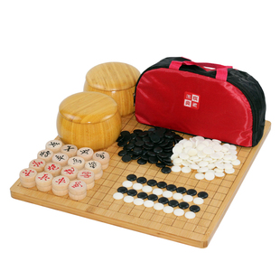围棋儿童初学套装五子棋子学生磨砂护眼黑白棋子象棋十九路双棋盘