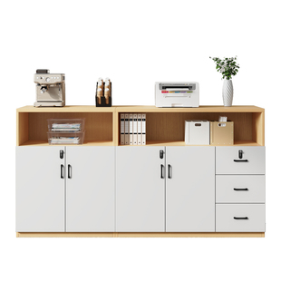 文件柜办公室矮柜落地边柜密码抽屉柜会议室资料储物柜靠墙置物柜