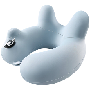 按压充气u型枕长途飞机高铁睡觉火车旅行神器便携护颈枕头u形颈枕