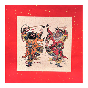2026马年老年画木版年画贴大门单门秦琼尉迟恭钟馗门神新春装饰画
