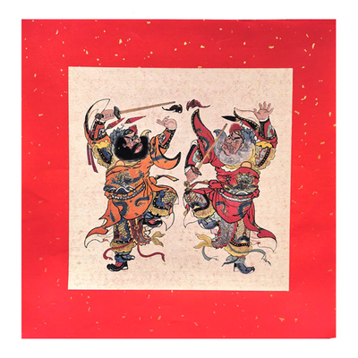 2026马年老年画木版年画贴大门单门秦琼尉迟恭钟馗门神新春装饰画