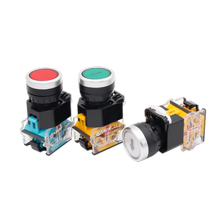 LA38系列带符号按钮启动停止银点一开一闭22mm带箭头圆圈 自复位