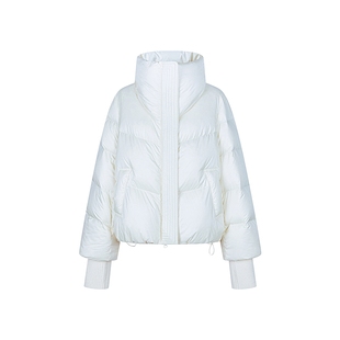 none 简约短款高领羽绒服女2025冬季新款宽松收口袖面包服外套