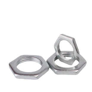 扁螺母4.8级GB808细牙六角薄螺帽镀锌系列M6-M42冲压件细牙薄螺母