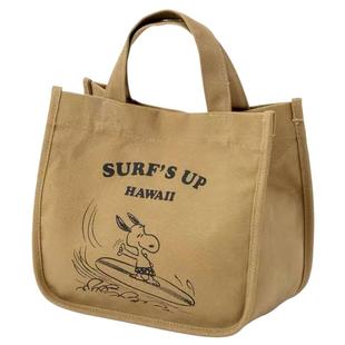 包包女时尚新款史努比帆布包手提便携大容量托特包收纳包提包水桶