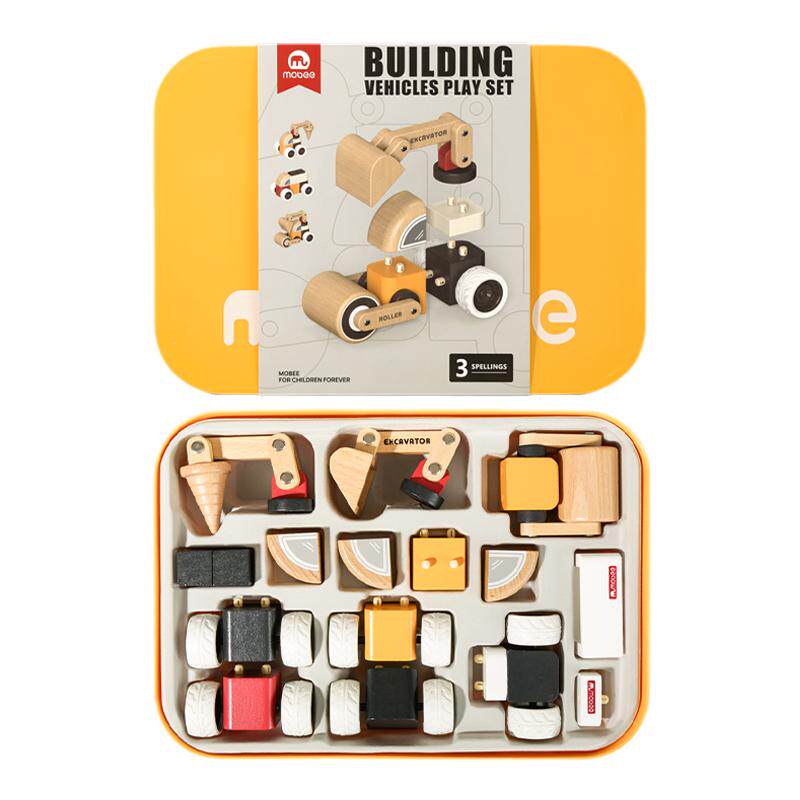 mobee积木小车宝宝玩具益智礼物