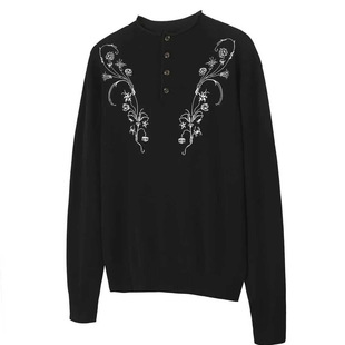 TZ killer Twig Floral 白枝花卉刺绣针织衫 圆领百搭老钱短袖T恤