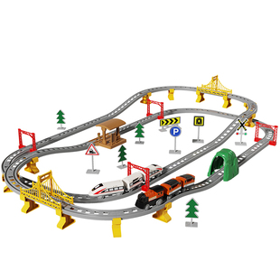 儿童电动火车带轨道高铁列车复兴号动车和谐号模型小汽车男孩玩具