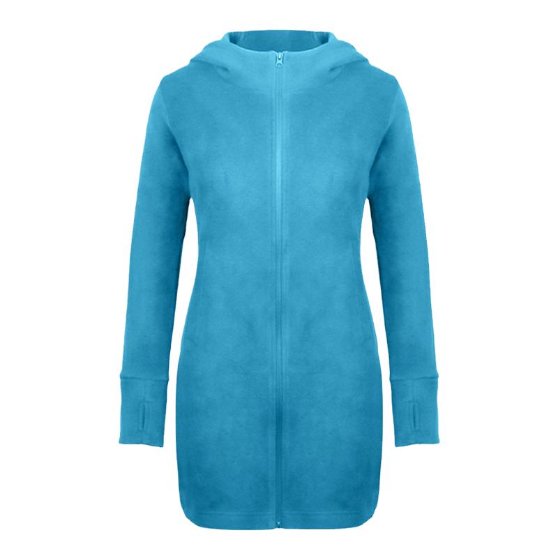 加拿大出口户外保暖抓绒拉链开衫卫衣中长款摇粒珊瑚绒上衣外套女