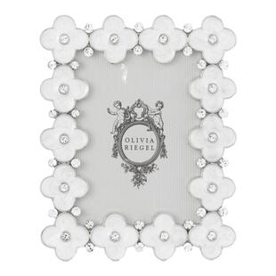 纽约下城公园进口Olivia Riegel纯洁无瑕小百花珐琅水晶镶嵌相框