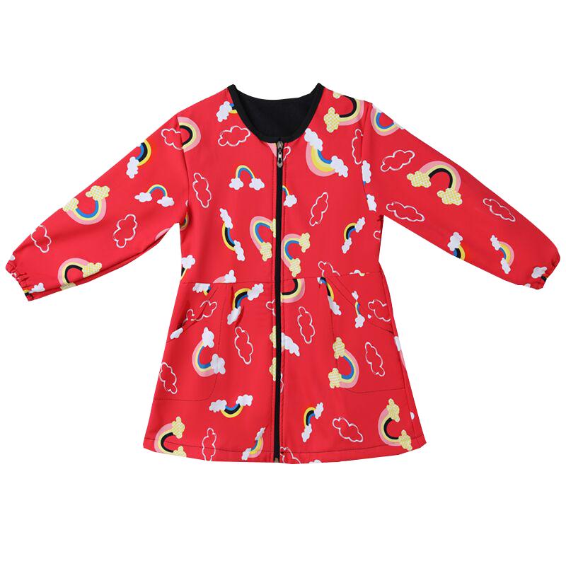 女童羽绒服画画秋冬长袖防水罩衣