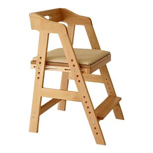 北欧原木自然风儿童学习椅实木座椅家用宝宝餐椅可升降小学生椅子