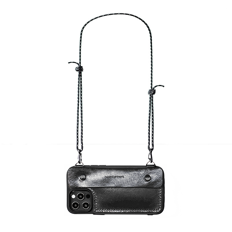 两针一线 iphone12promax手机壳真皮斜挎挂绳14适用苹果13保护套
