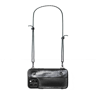 苹果iphone12系列牛皮斜跨手机壳