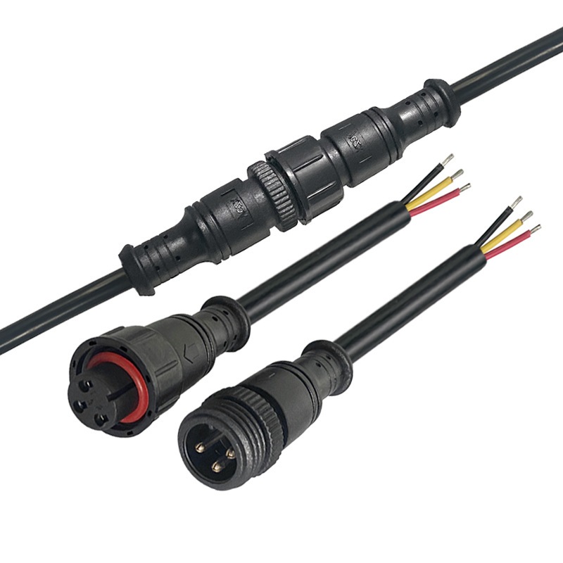 永昌M16汽车防水线束脚底板端子线公母防水插头连接器马达电源对