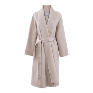 东黎 100%山羊绒 女士秋冬款蓬松拉毛工艺重磅双面呢时尚量感大衣