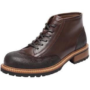 2026中筒马丁靴男款秋冬头层牛皮手工擦色复古英伦实木跟风工装靴