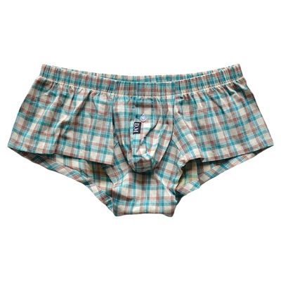 D.M男内裤低腰性感男阿罗裤棉质舒适平角裤四角裤家居格子简约松