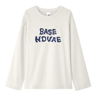 左西童装男童长袖T恤儿童纯棉春秋2026新款男孩大童字母打底衫A类