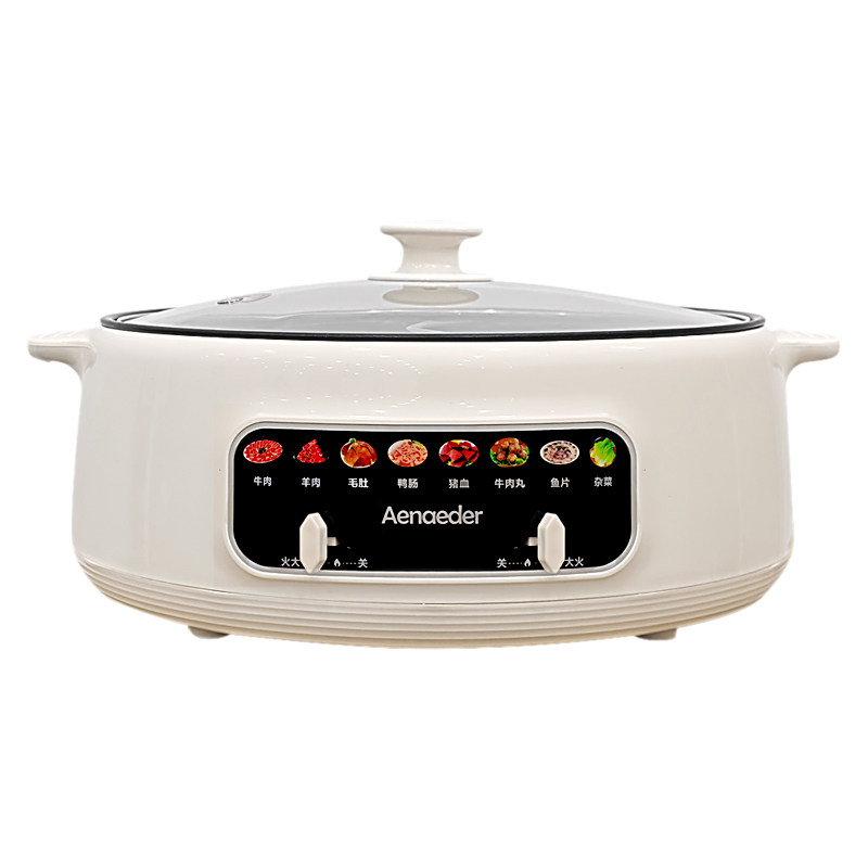 Aenaeder艾纳迪三宫格电火锅电煮锅微压多功能家宿舍用一体锅炒菜
