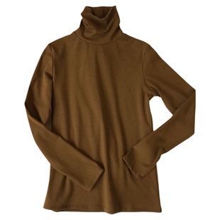 women solid color turtleneck bottoming shirt女纯色高领打底衫
