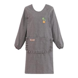 罩衣女简约韩版长袖棉布围裙家用厨房家务清洁防污工作服