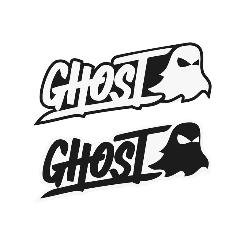 汽车贴纸可爱幽灵个性字母车身贴
