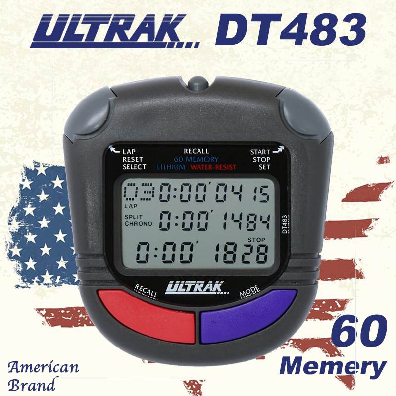 电子秒表DT483定尔志3田径赛克显示60排ULTRAK跑步训练奥道计时器