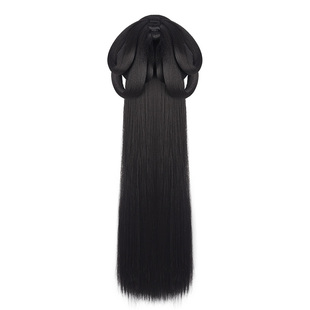 古风汉服假发一体式全套头饰古装魏晋风战国袍后压发髻盘发垫发包