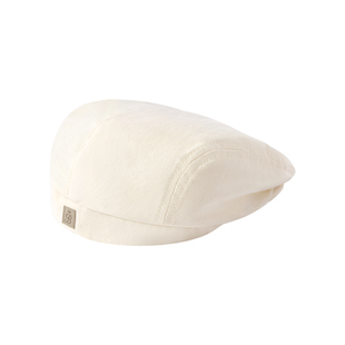 babylove婴幼儿帽子春秋季纯棉时尚宝宝贝雷帽纯色百搭洋气画家帽