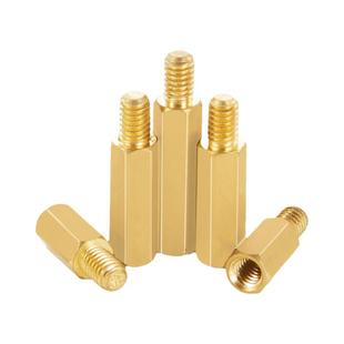 单头铜柱M3M4六角螺柱间隔柱螺母柱主板螺丝铜柱固定柱阴阳螺柱黄