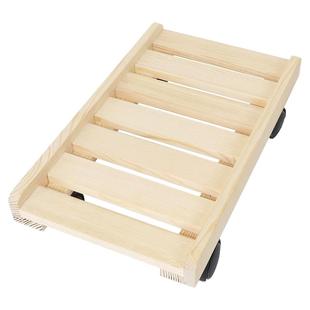 台式电脑主机托架可移动机箱支架桌下带滑轮置物架实木增高托板