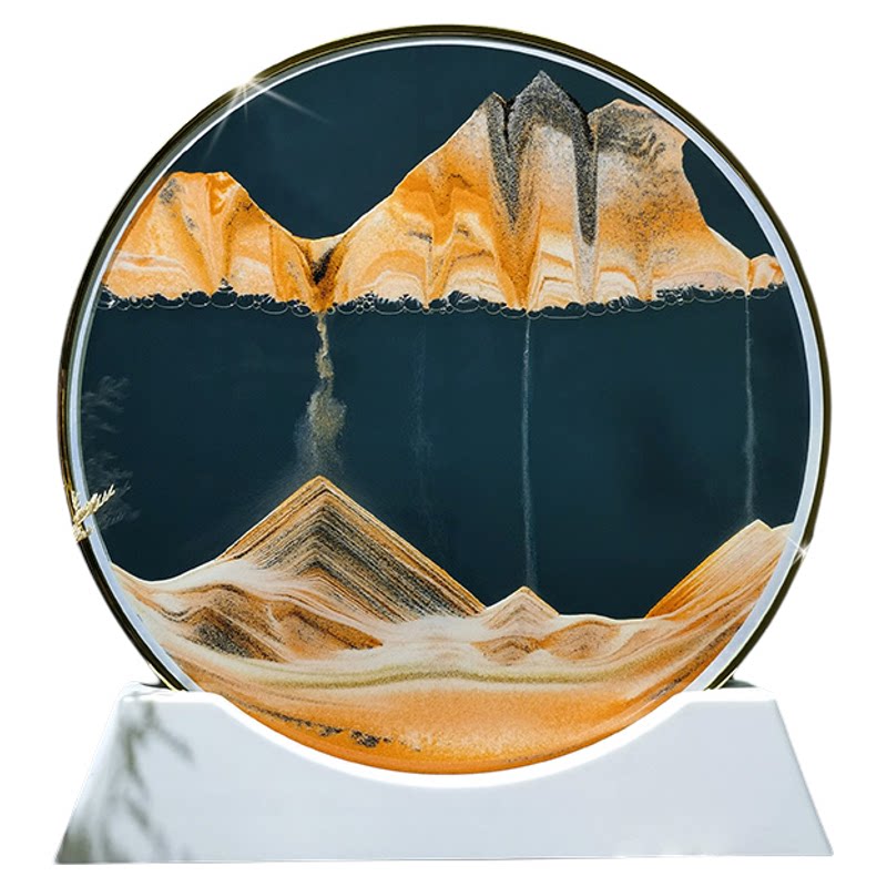 轻奢金色3D流沙画摆件超薄边框
